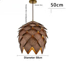 LED Wooden Pinecone Pendant Light Stylish Nordic Chandeliers for Home Decor by Ljojo