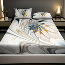 Ljojo Marble Swirl Single Bed Fitted Sheet: Soft, Comfortable Polyester, Machine Washable