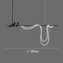 Ljojo Long Hose Black Led Chandelier | Modern Dining Table Lighting Fixture