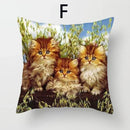 Cat Pattern Cushion Cover 45x45cm - Ideal Sofa & Home Decor Gift by Ljojo