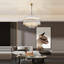 Nordic Minimalist LED Chandelier Round Pendant Crystal Hanging Light Ljojo