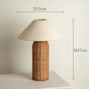Retro LED Wicker Ratten Floor Lamp - Small Hammer Cap Shape Chandelier for Home Decoration by Ljojo