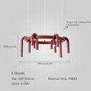 Nordic Modern U-shaped Circular Led Chandelier Wine Red Pendant Light for Dining Living Room by Ljojo