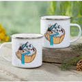 Enamel Mountain Mug with Handle by Ljojo. Best Camping Gift for Outdoor Lovers