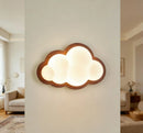 Ljojo Solid Wood Clouds LED Wall Lamps Art Chandeliers for Bedroom Home Decoration