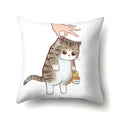 Cute Cat Cushion Cover by Ljojo: Cartoon Pets Pillow Case for Home Sofa Decor