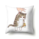 Cute Cat Cushion Cover by Ljojo: Cartoon Pets Pillow Case for Home Sofa Decor