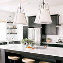 Ljojo Vintage American Cloth Chandelier Pendant Light Soft Glow for Kitchen Island and Bedroom