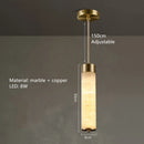 Natural Marble LED Pendant Light Solid Copper Gold Chandelier by Ljojo for Kitchen Island, Livingroom