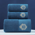 Ljojo Luxury Grey Cotton Towels Set: 1 Bath Towel, 2 Hand Towels - Quick Dry & Absorbent