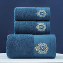 Ljojo Luxury Grey Cotton Towels Set: 1 Bath Towel, 2 Hand Towels - Quick Dry & Absorbent
