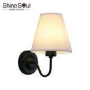 LED Modern Wall Lamp Indoor Lighting Nordic E27 Fabric Retro Wall Lamp Bedroom Bedside Ljojo