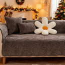 Ljojo Milk Velvet Sofa Cover Plush Winter Seat Protector Slipcover