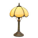 8 inch Modern Stained Glass Bedside Table Lamp - Beige Lampshade for Living Room by Ljojo