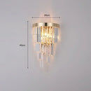 Ljojo Luxury Gold Smoky Gray Crystal Wall Sconce - Modern LED Bedside Light