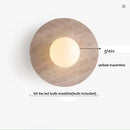 Ljojo LED Wooden Wall Light Fixture with Pull Chain Switch for Bedroom