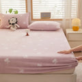 Ljojo 2025 Warm Fleece Fitted Sheet Set, Cozy Mattress Cover & Pillowcase, 3D Flower Design