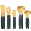 Ljojo 30-Piece Gold Stainless Steel Cutlery Set - Matte Flatware Silverware Kit