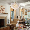 Transparent Glass Chandelier Luxury Suspension Pendant Lamp with E14 Light Bulb by Ljojo