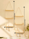 Ljojo™ 3-Tier Macrame Floating Shelves with Beads, Boho Home Decor Storage Rack