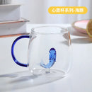 Ljojo 3D Cartoon Animal Glass Cup - Cute Single Layer Cup for Water, Coffee, Juice