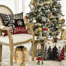 Ljojo Merry Christmas Joy Xmas Trees Red Pillow Covers 45x45CM