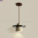 Ljojo LED Pendant Light Yellow Travertine Wood Hanging Lamp