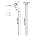 Ljojo 12Pcs Glass Straw Set: Reusable Straws 8'' Long with Cleaning Brush