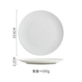 Ljojo Matte Ceramic Steak Pasta Dessert Salad Plate Hammer Pattern Shallow Restaurant Tableware