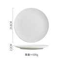 Ljojo Matte Ceramic Steak Pasta Dessert Salad Plate Hammer Pattern Shallow Restaurant Tableware