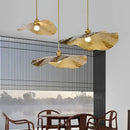 Ljojo Zen Lotus Leaf Pendant Iron Art Tea Table Light Fixture Zen Intention Decor