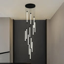 Ljojo LED Copper Staircase Chandelier for Duplex Villa Hotel Lobby Indoor Lighting