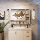 Ljojo 3D Marble Wall Light 42cm White Glass Ball for Indoor Decor