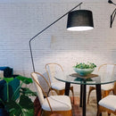 Danish Nordic Designer LED Floor Lamp for Living Room Luxury Style Fabric Shade Metal Base E27 - Ljojo