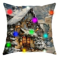 Ljojo LED Luminous Christmas Pillowcase with Retro Santa Claus Design