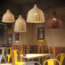 Ljojo™ Rattan Wicker Chandelier Pendant Light Handwoven Hanging Lamp E27 Bulb