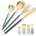 Ljojo 16-Piece Red Gold Matte Stainless Steel Cutlery Set
