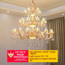 European Jade Lamp Crystal Pendant Lights French LED for Luxury Grand Hotel Staircase by Ljojo