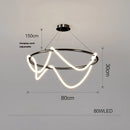 LED Pendant Lamp Modern Linear Ceiling Light Fixture for Bedroom Dining Room by Ljojo