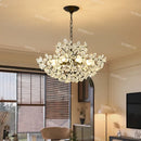 Black Crystal Pendant Light French Retro Glass Fixture for Bedroom by Ljojo