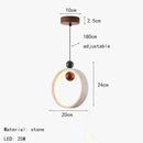 Art Deco Round Stone Chandelier Red Green Ball Marble Pendant Lamp Dimmable by Ljojo