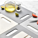 Ljojo Marble-Patterned Double-Sided Chopping Board Set with Stand