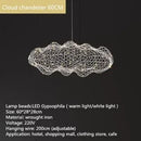 Iron Mesh Cloud Pendant Light Industrial Loft Chandelier for Bedroom Staircase Corridor by Ljojo