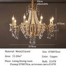 French Luxury Candle K9 Crystal Chandeliers Lights for Living Room by Ljojo