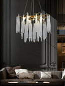 Crystal Pendant Chandelier Lighting Modern Luxury Argent Fixture for Living Room by Ljojo