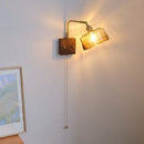 Ljojo Medieval Style Walnut Wall Lamp for Master Bedroom Living Room Study Dining Room