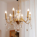 Ljojo French Retro Crystal E14 Pendant Lights Gold Luxury Chandeliers Bedroom Lamps