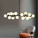 Scandinavia Ring Chandelier Glass Ball Pendant Light for Living Room by Ljojo