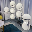 2026 Chrome Metal Floor Lamp White Acrylic Ball LED Standing Light for Living Room by Ljojo