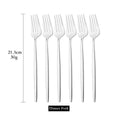 Ljojo Mirror Stainless Steel Dinner Fork Set - 6Pcs Flatware Gold Silverware
